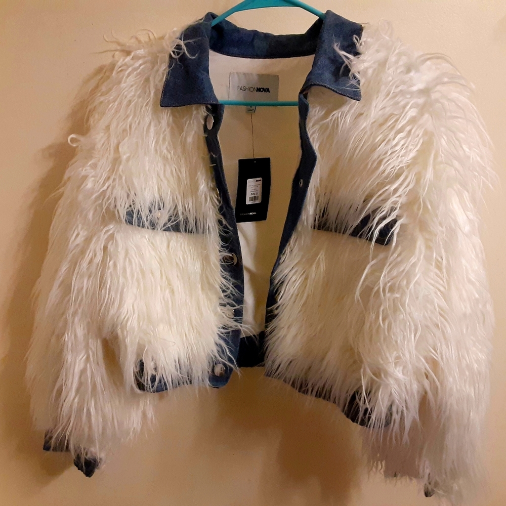 Shaggy Denim Cropped Jacket